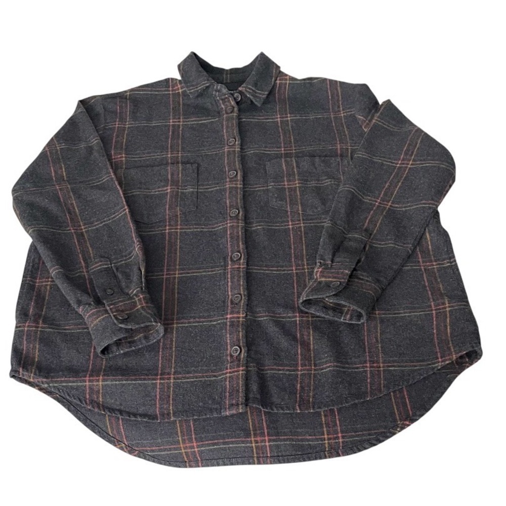 Madewell Dark Gray Plaid Casual Shirt Sz XS